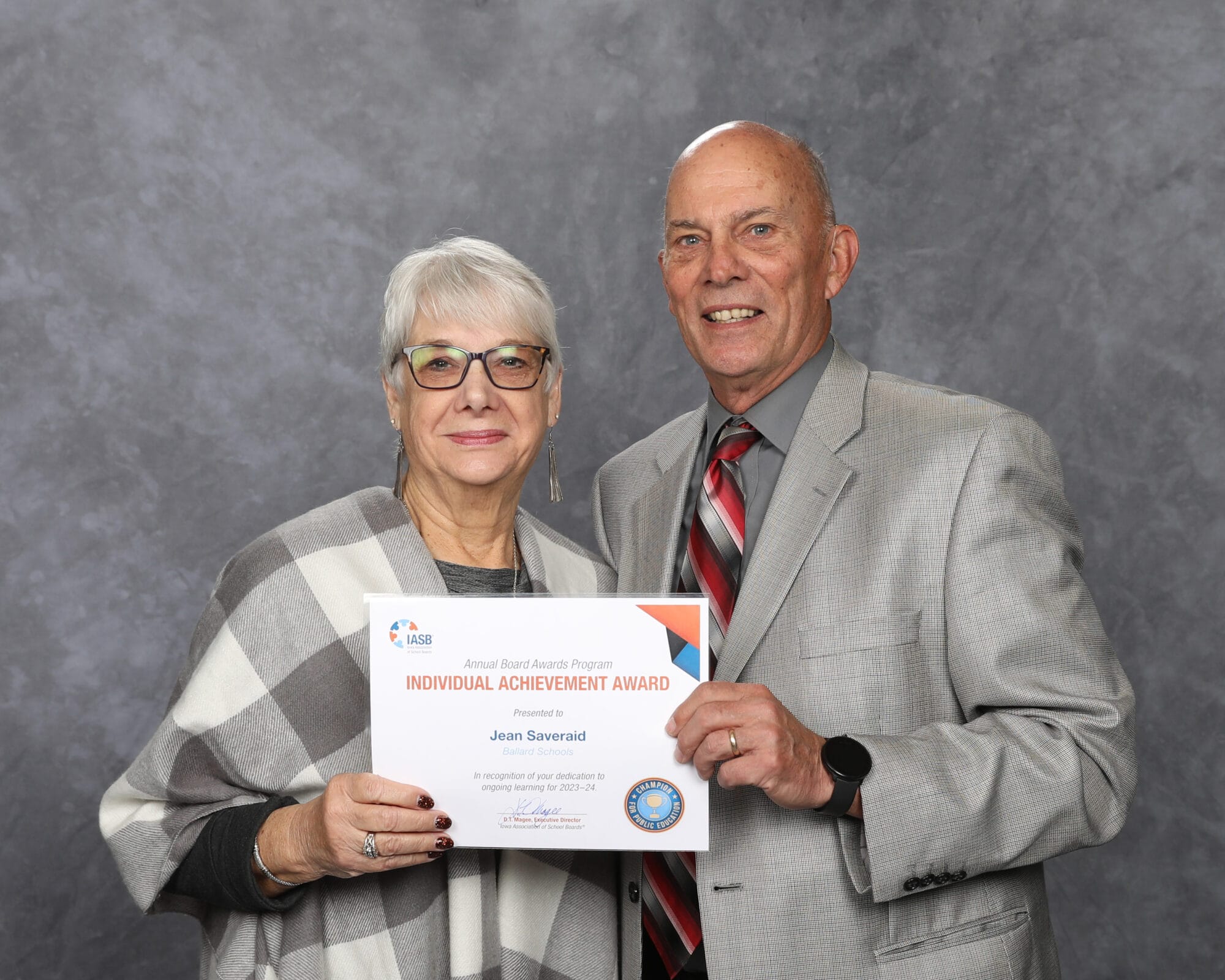 Board Member Jean Saveraid Receives Iowa Achievement Award